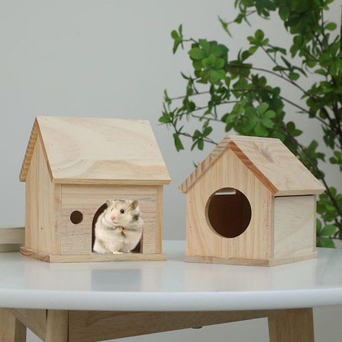 Escondite De Hámster De Madera, Animales Pequeños Estilo A