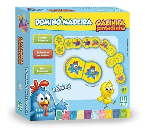 Brinquedo Infantil Domino Galinha Pintadinha De Madeira Nig