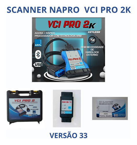 Napro Toolsmec Scanner Vci Pro 2k + Conector Can Fd
