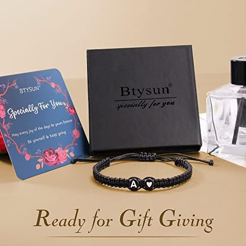 Btysun Pulseras Iniciales Para Mujeres, Hombres, Adolescente