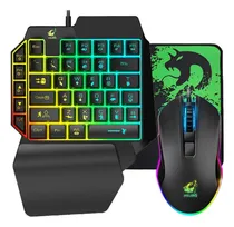 Comprar Teclado, Ratón Y Convertidor Con Una Mano Retroiluminados T1