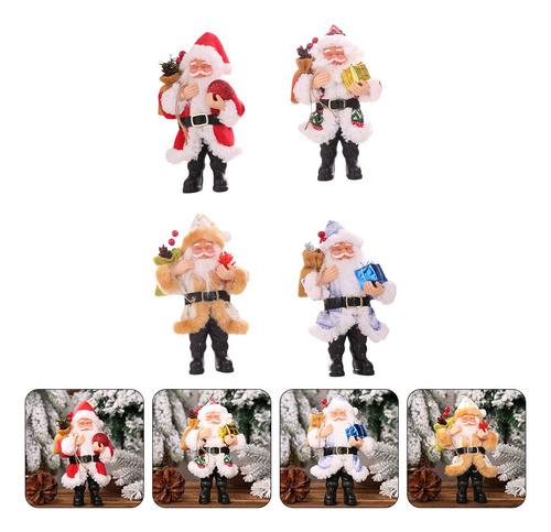 Adornos Navideños, Adorno De Papá Noel, 4 Unidades