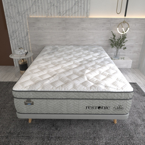 Colchón Matrimonial Restonic Mega Colchoneta Foam Bambú One Color Gris