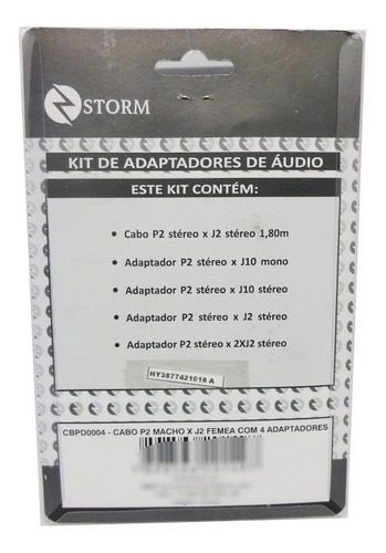 Imagem 4 de 9 de Kit Adaptadores De Audio Storm Com 4 + Cabo P2 1,80 Metro Nf