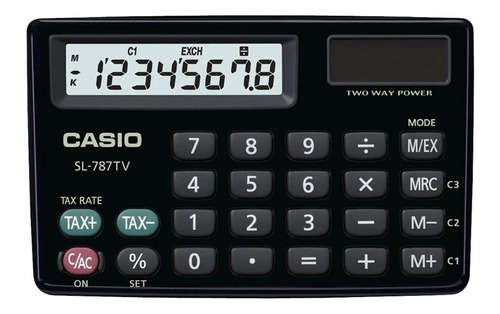 Calculadora Casio Sl787 Bk  De Bolsillo Delgada Somos Tienda