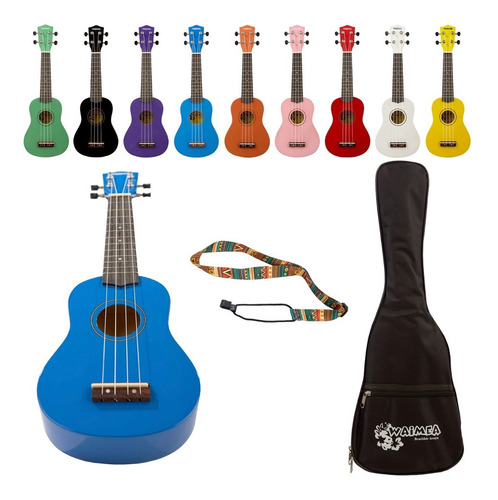 Imagen 9 de 10 de Ukelele Soprano Creep Waimea Azul + Funda + Correa!