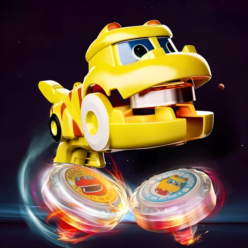 Beyblade Dino Amarelo Novidade Brinquedos Com Lançador