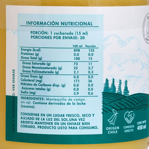 Ghee Mantequilla Clarificada 450 Ml Manare. Agronewen