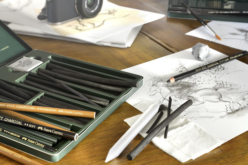Imagen 2 de 5 de Juego Pitt Monochrome Carbón X24 Faber-castell