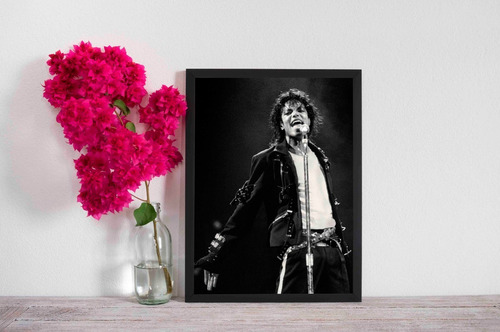 Cuadro, Poster De Michael Jackson 33x48cm Marco De Madera