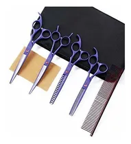 Comprar Set De Tijeras 7 Pulgadas Peluqueria Canina Moontay Violeta