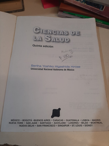 Ciencias De La Salud (pasta Blanda) - Bertha Higashida H. (Usado)