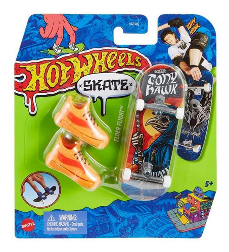 Hot Wheels Skate De Dedo Com Tênis Elder Flight - Hng28