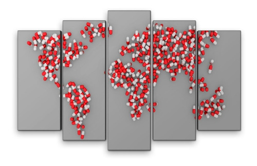 Cuadro Decorativo Consultorio Médico Mapa Cápsulas Jd-0721 M