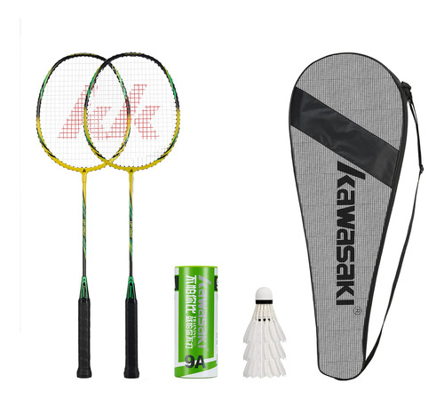 Kawasaki Juego Raqueta Badminton Para 2 Jugador Eje 1 Bolsa
