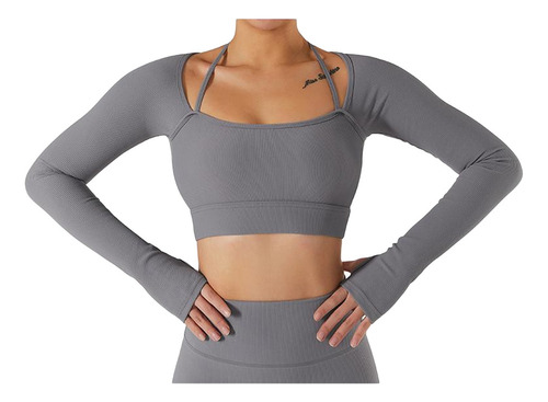 Ropa Deportiva De Gimnasio For Mujer, Top De Yoga, Mangas