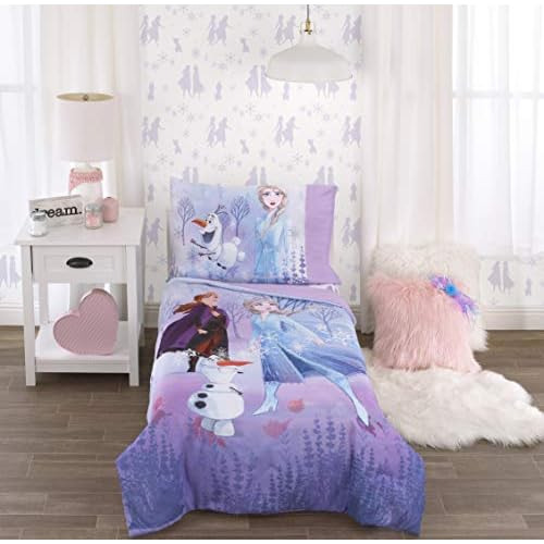 Juego De Cama Infantil Frozen 2 Lavender, Light Blue An...