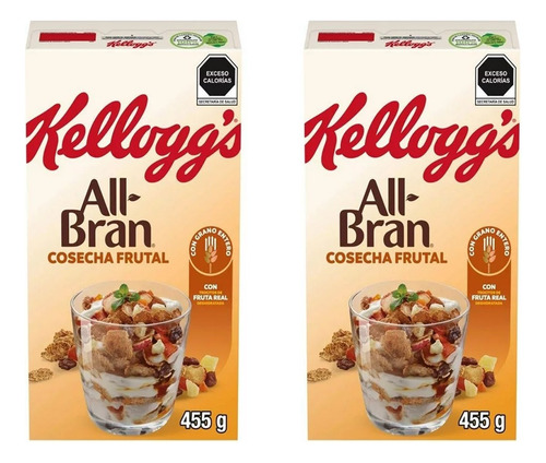 Cereal All Bran Cosecha Frutal Kellogg´s 455 Gr 2 Cajas