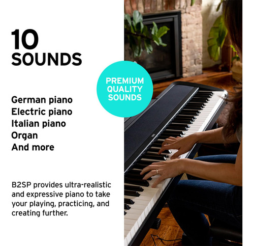 Korg Piano Digital Portátil B2 Con Teclado Ponderado De