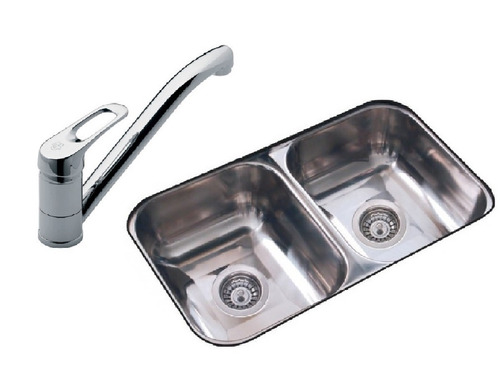 Bacha Para Cocina Doble Johnson C28 Griferia Fv Arizona