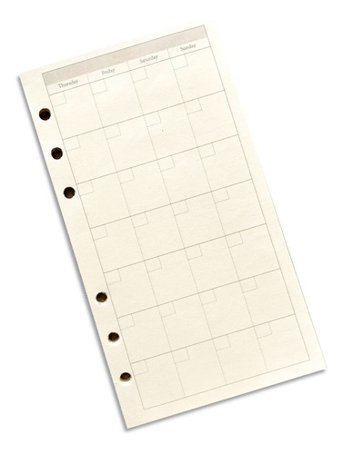 Hojas A6 Para Carpeta, 40 Hojas Planner Mensual