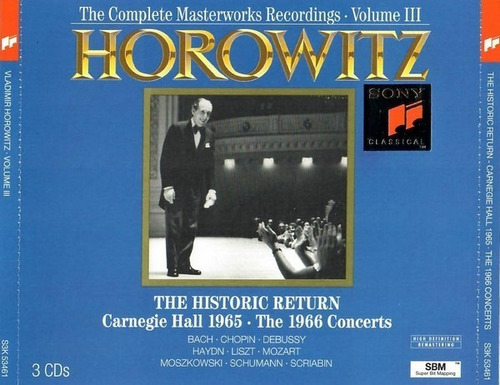 Horowitz The Historic Return: Carnegie Hall 1965 -966  X3 Cd