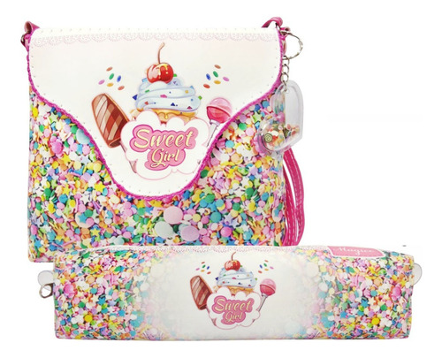 Kit Infantil Bolsa E Estojo Docinhos Magicc Cor Estampado