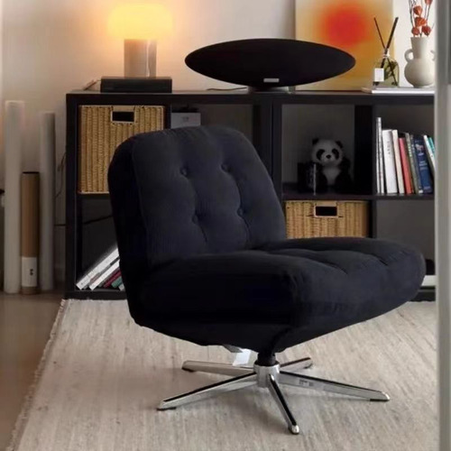 Silla Individual Elegante Con Rotación De 360 Grados Salas Negro