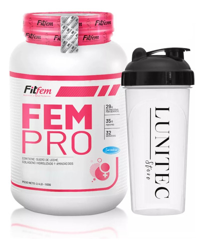 Proteína Fitfem Fem Pro 1.1kg Vainilla + Shaker