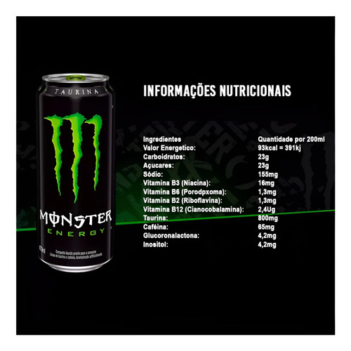 Energético Monster Energy Tradicional 473ml Kit 10uni-gamer