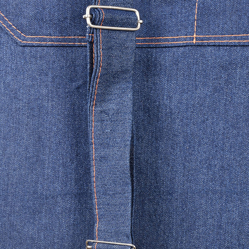 (a) Delantal De Mezclilla Con Babero Largo Unisex Con Múltip