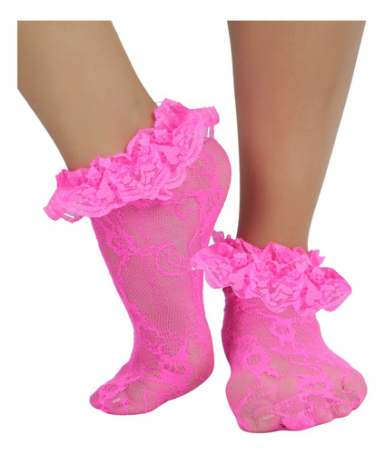 Tobillera Encaje Rosa