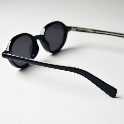 Anteojos Lentes Sol Ovalados Hadar Acetato Unisex Hd 2310 Ocean Negro Negro Negro