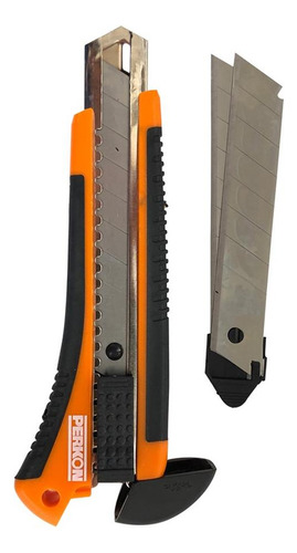 Estilete Perkon Emborrachado Com 3 Laminas 18mm 1010
