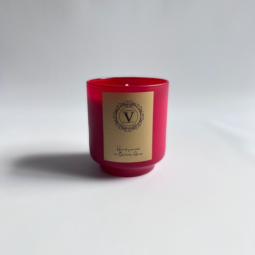 Imagen 1 de 10 de Vela De Soja 250ml - Envase De Vidrio Rojo