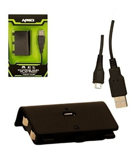 Set De Batería Y Cable De Carga De 10' Para Xbox One- Kmd