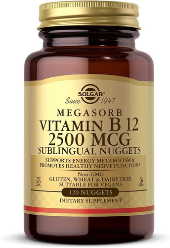 Vitamina B12 2500 Mcg Sublingual Solgar 120 Nuggets