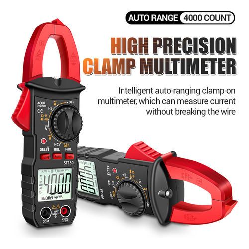 Pinza Amperimétrica Digital Ncv Tester Aneng St180 De 4000 C