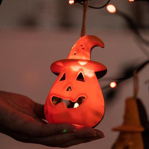 2 Luces Led Con Forma De Calabaza, Decoración De Halloween