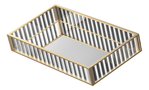 W Bandeja De Espejo De Cristal Bandeja De Almacenamiento S