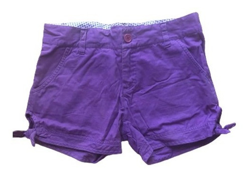 Short De Mujer Gabardina Con Moños Violeta T38 Soho