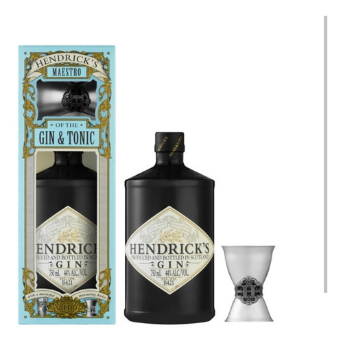 Gin Hendrick + Jigger De Metal Original + Estuche Zona Norte