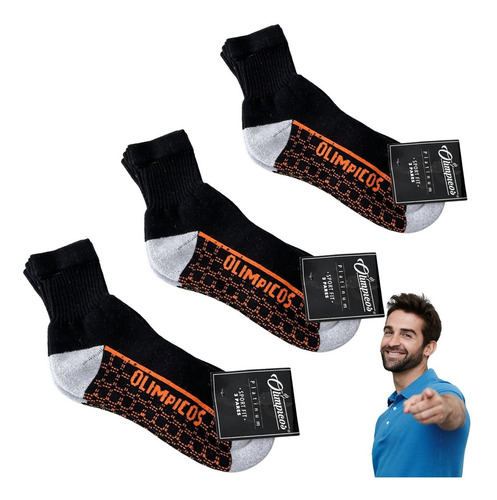 Calcetín Negro Caballero Olímpicos Hombre 3 Pares