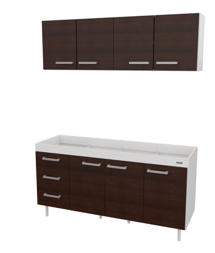 Combo Cocina Bajo Mesada Y Alacena Mueble  1,60 Mt Sin Bacha