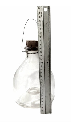 Botella Antigua Atrapa Moscas De 20 Cm. Vidrio Grueso P/usar (Usado)