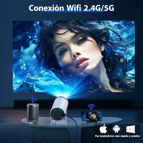 Proyector Profesional Hy300 Portatil Mini Android 1080p Proyector Hy300 Pro 4k Hd Smart Tv Led 8000lm Color Blanco Bluemos 110v/220v