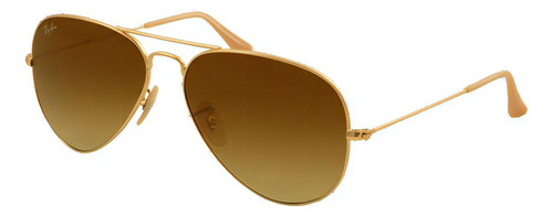 Lentes De Sol Ray-ban Mod. Rb3025 112/85 Aviator Large Metal Color Dorado/Marrón