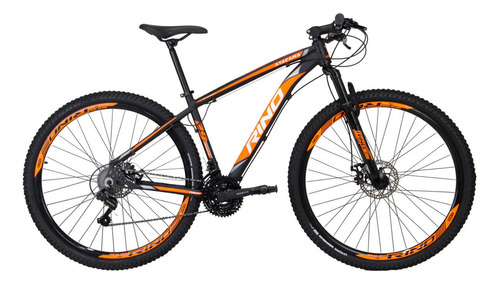 Bicicleta Aro 29 Rino A Disco - 24v - Câmbios Shimano Cor Preto/laranja Tamanho Do Quadro 19