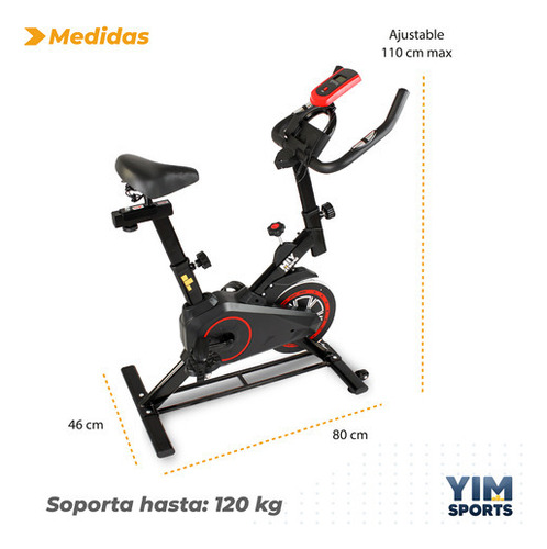 Bicicleta Fija Spinning Ajustable Resistencia Profesional Yim Sports Alta Calidad Multifuncional Pjsp-02