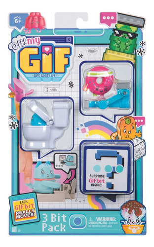 Oh My Gif Coleccionables 3 Bit Pack Wave 1 Donuts + Inodoro